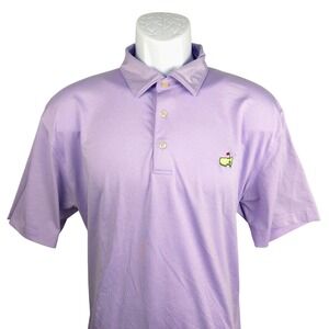 Masters Tech Mens Golf Polo Shirt Purple Short Sleeve Logo L RN133979